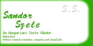 sandor szele business card